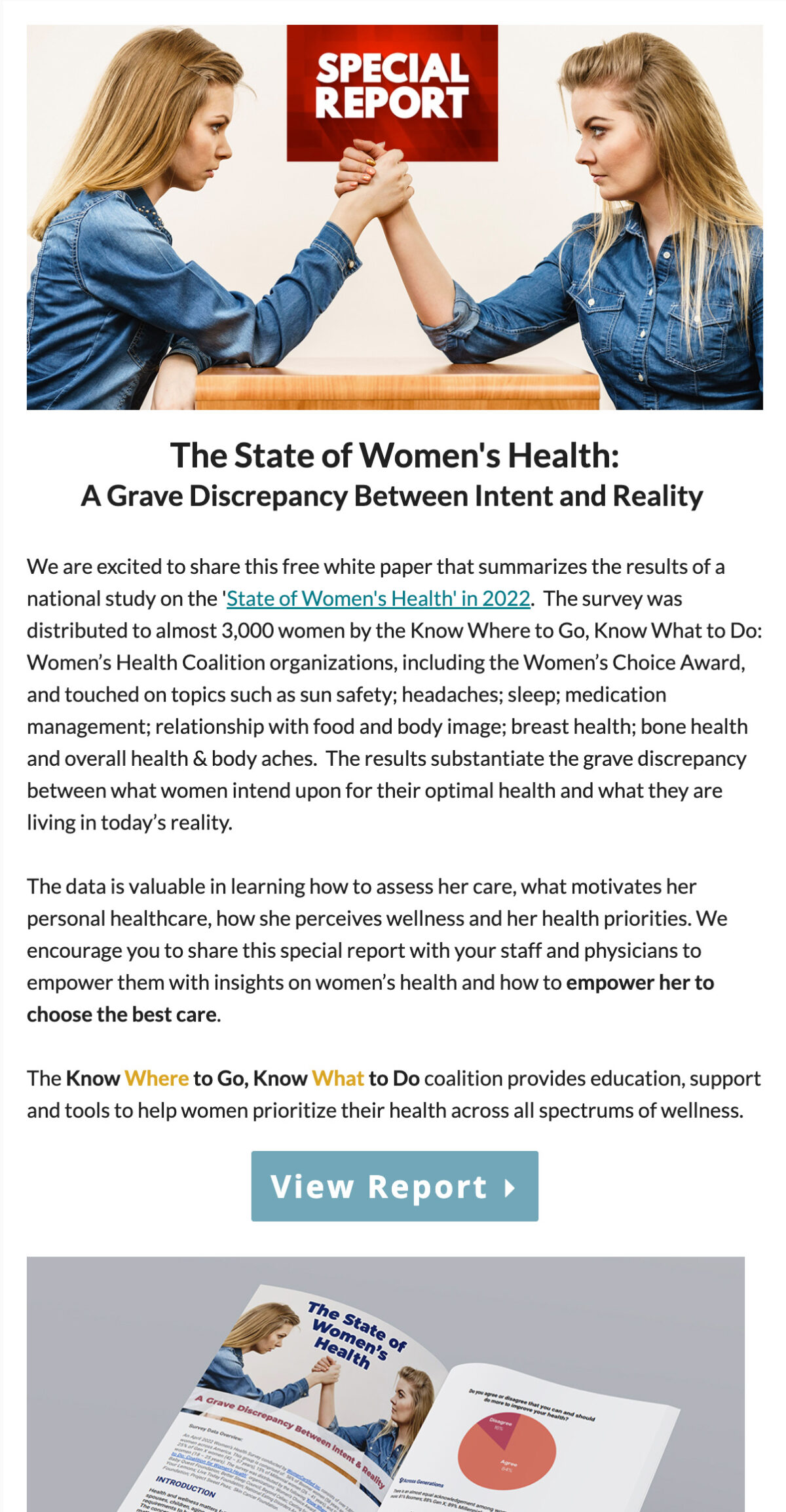 The State of Women's Health: A Grave Discrepancy Between Intent and Reality 